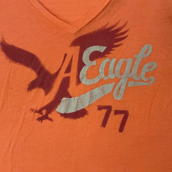 American Eagle Orange V-neck t-shirt - Picture 2 of 2